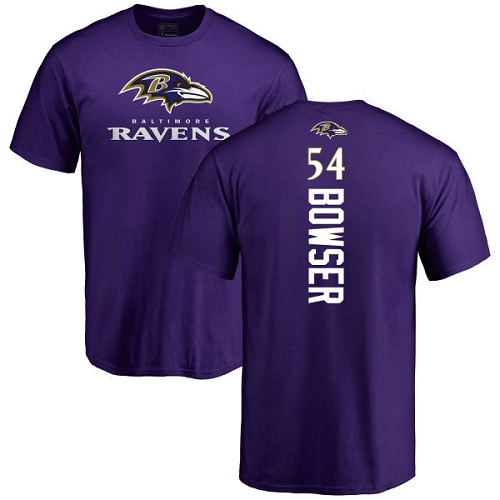 Men Baltimore Ravens Purple Tyus Bowser Backer NFL Football #54 T Shirt->nfl t-shirts->Sports Accessory